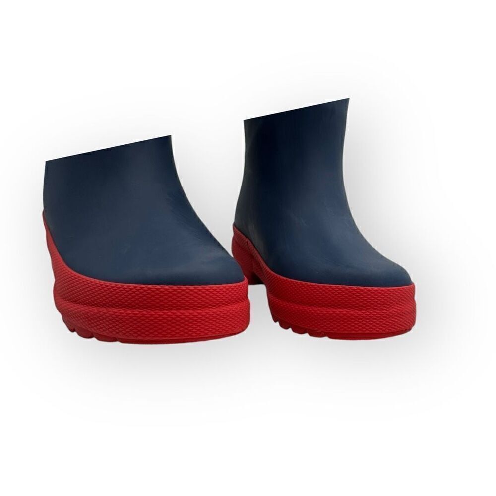 NWT Hatley Kids Classic Matte Rain Boots Navy Blue Red Size 6 - Picture 4 of 10